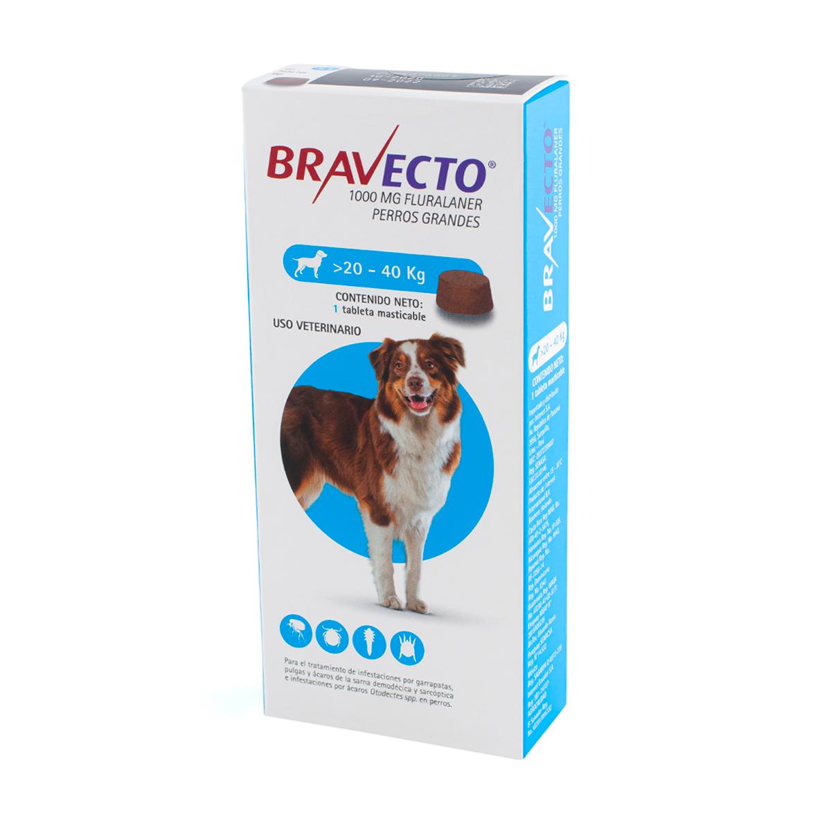 Bravecto Chew Tableta Masticable Antiparasitaria Externa para Perro, 20 a 40 kg