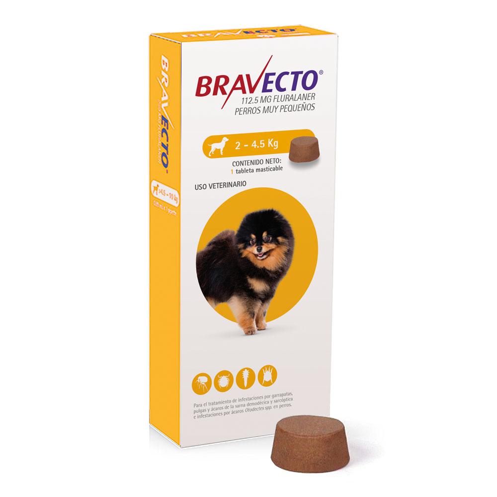 Bravecto Chew Tableta Masticable Antiparasitaria Externa para Perro, 2 a 4.5 kg